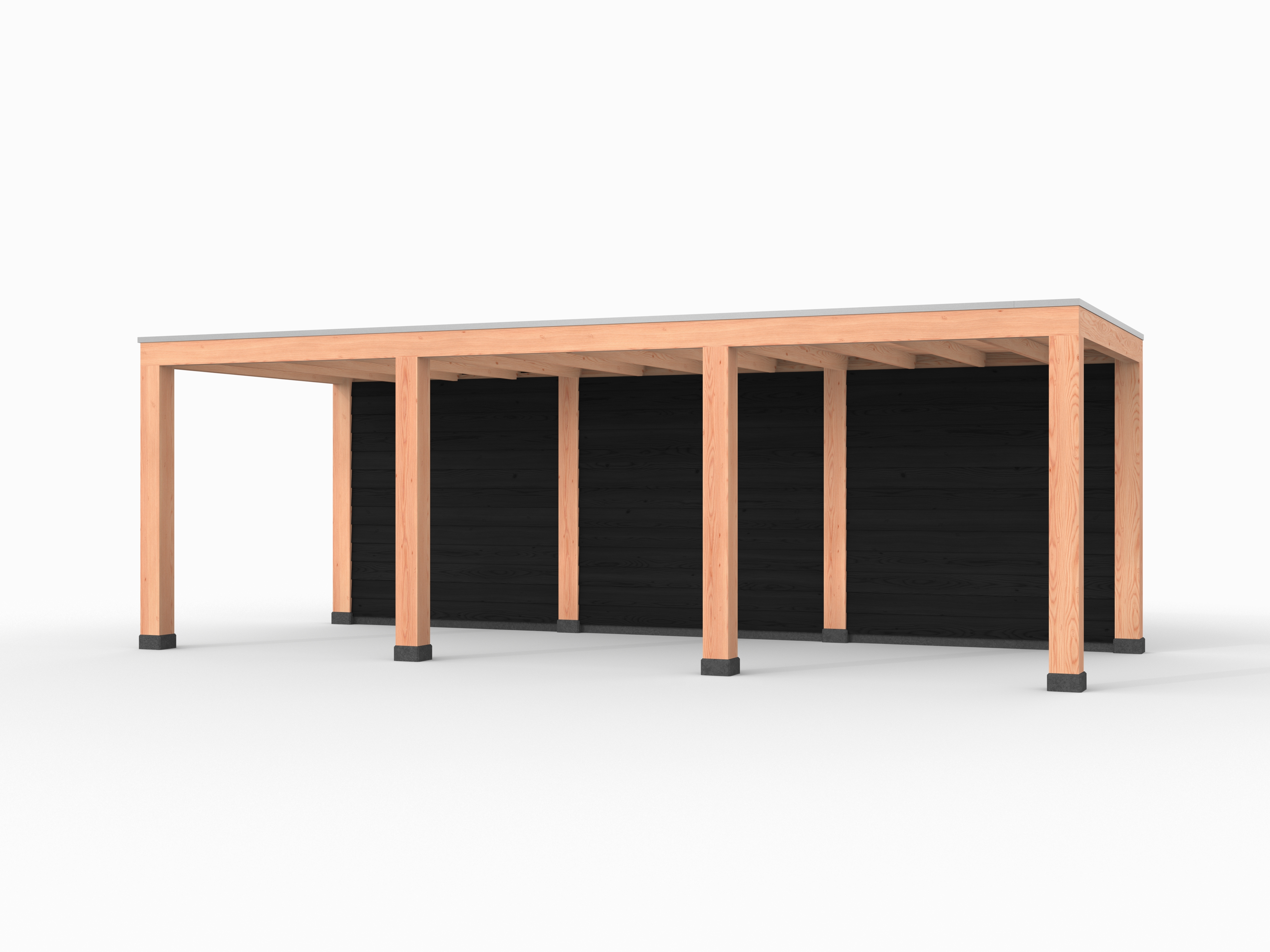 Douglas overkapping, 750 x 300, met achterwand, Westwood Modern Basic zwart - Afbeelding 1